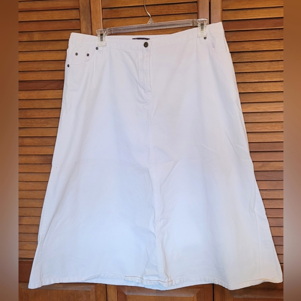 Roaman's White Denim Skirt - Size 18W